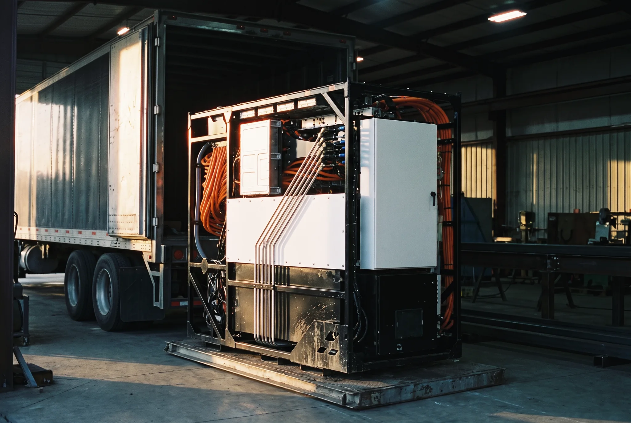 Electro-hydraulic drive skid mounted in a truck body